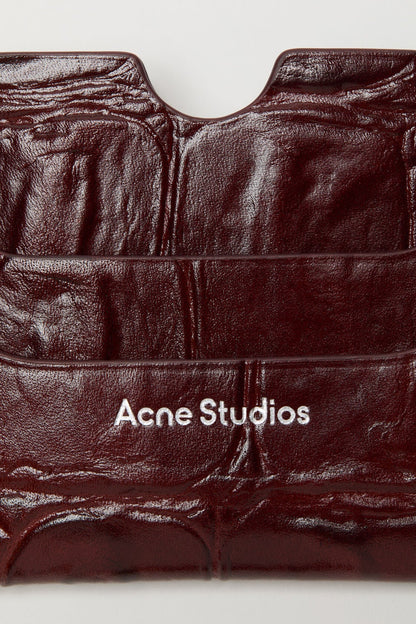 Leather card holder - Burgundy
