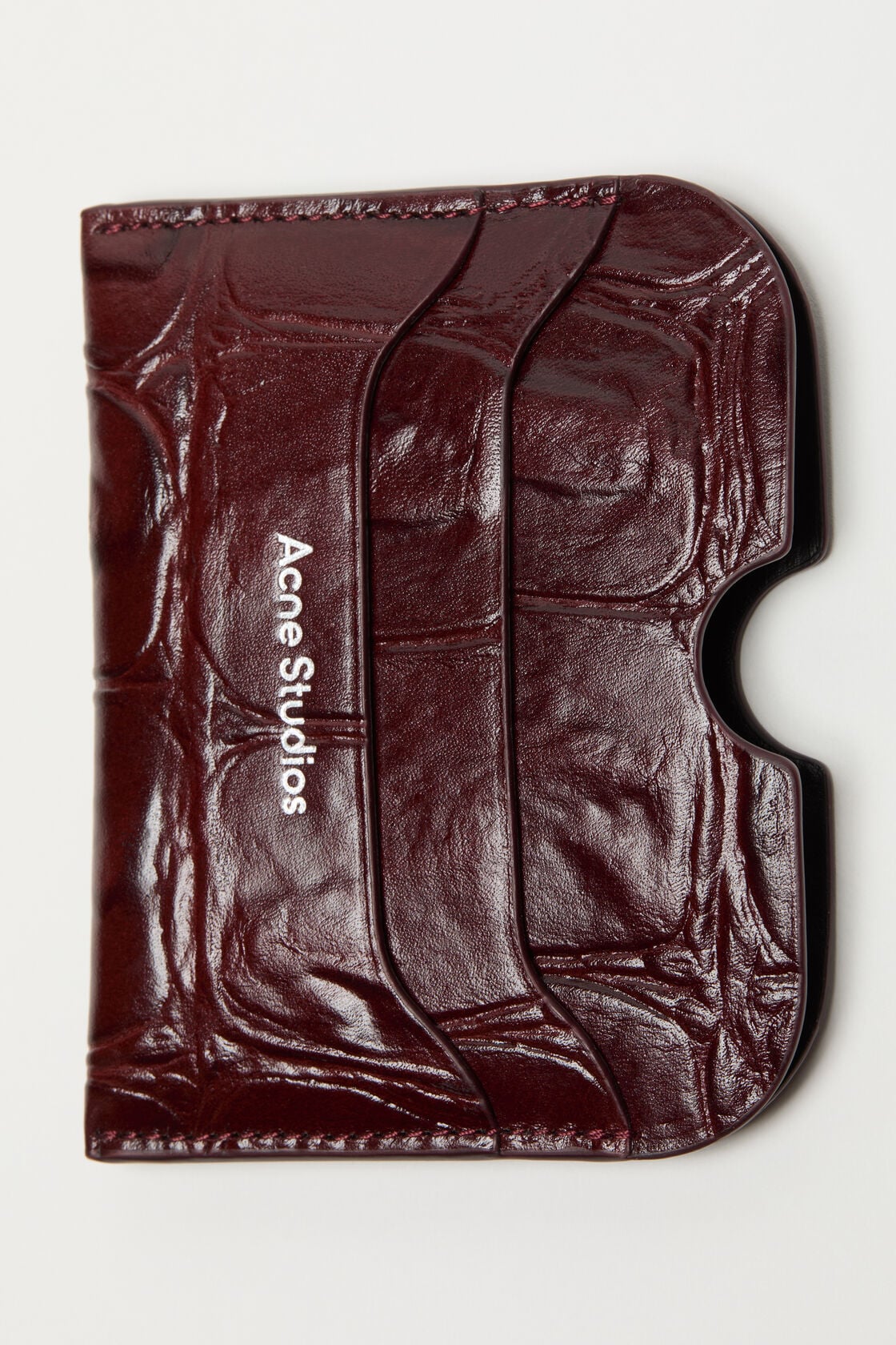 Leather card holder - Burgundy