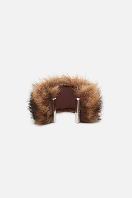 Furry bracelet - Silver/Brown