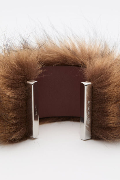 Furry bracelet - Silver/Brown