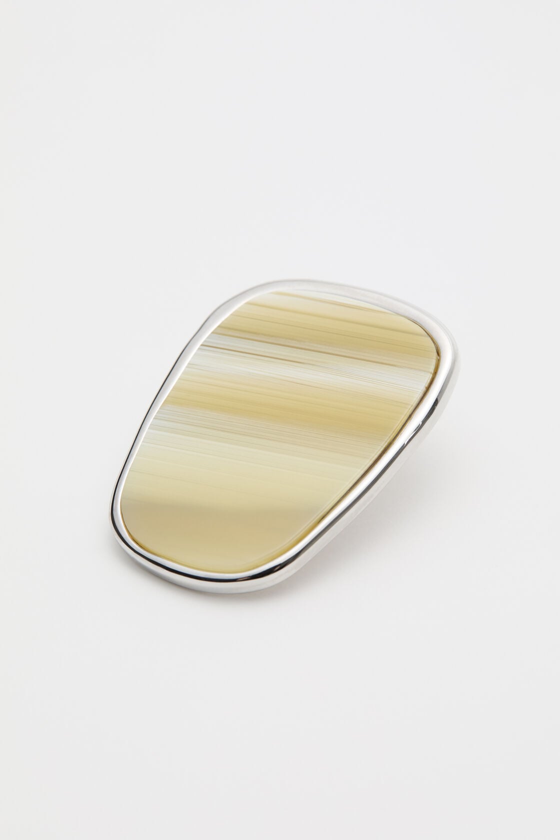 Resin plate earrings - Silver/Cream