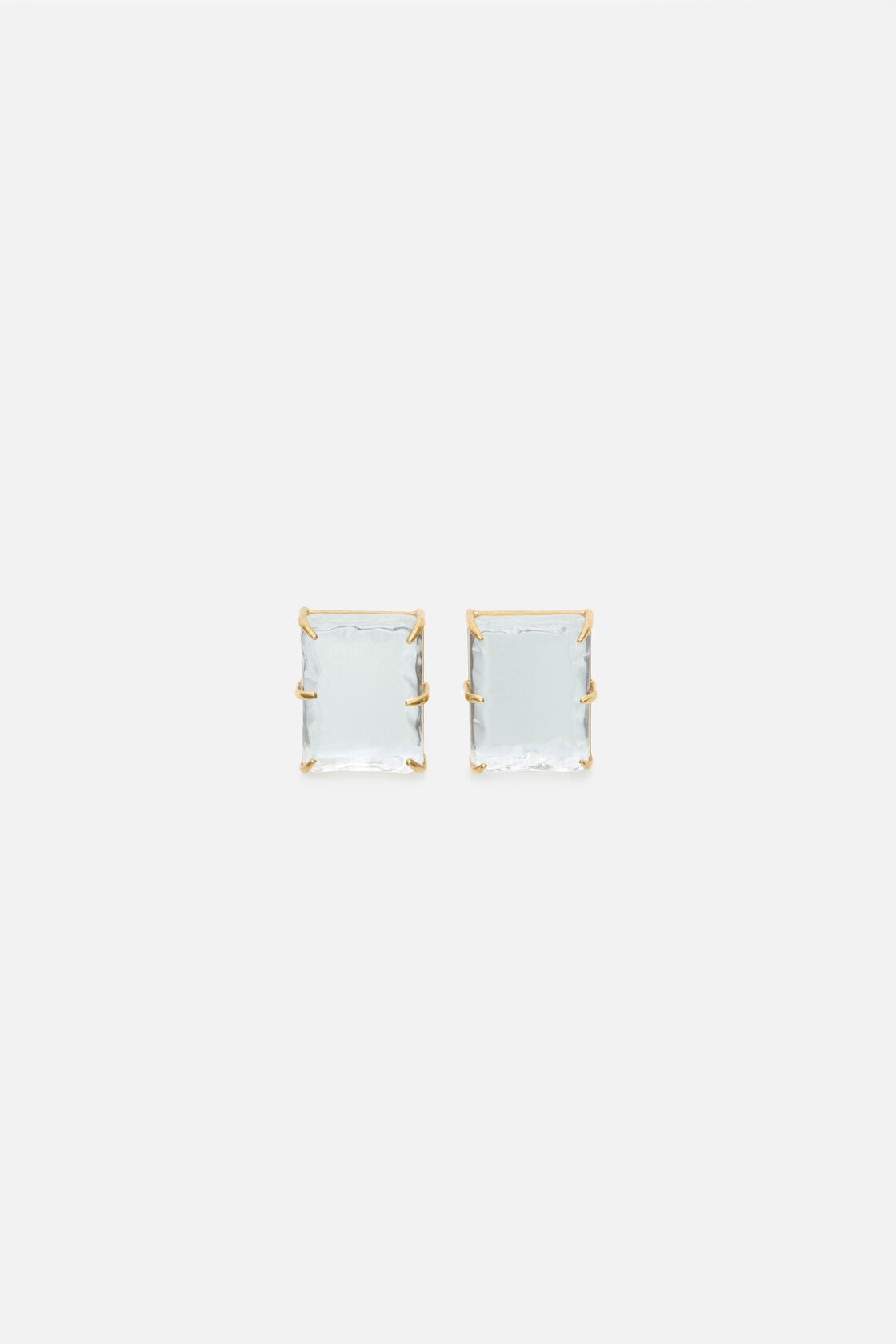 Mirror earrings - Semi matt gold/transparent