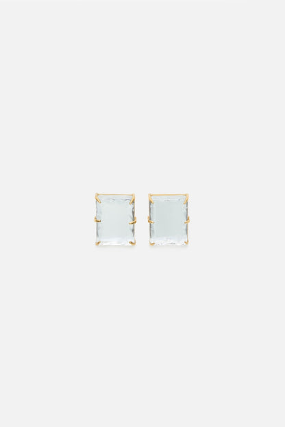 Mirror earrings - Semi matt gold/transparent