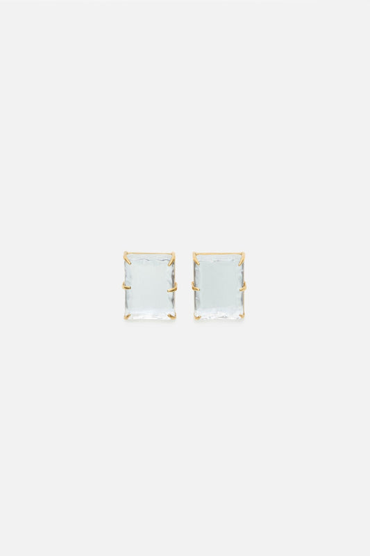 Mirror earrings - Semi matt gold/transparent