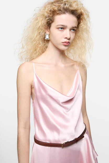 Mirror earrings - Semi matt gold/transparent