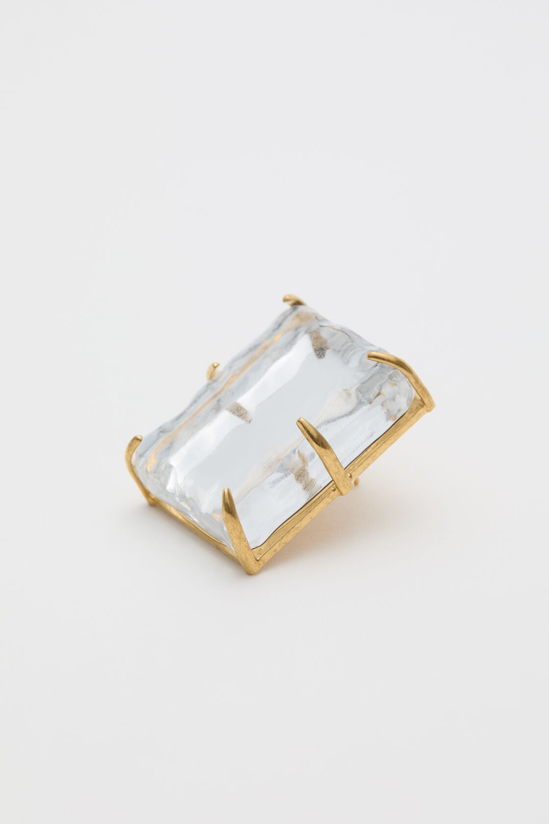 Mirror earrings - Semi matt gold/transparent