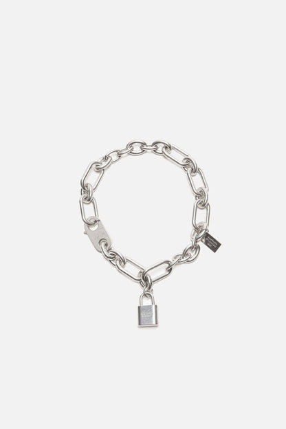 Logo padlock necklace - Vintage silver