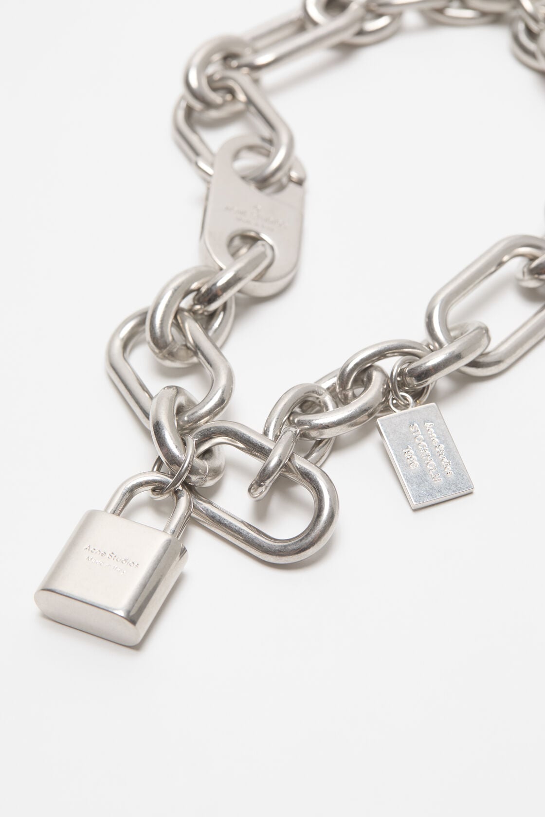 Logo padlock necklace - Vintage silver