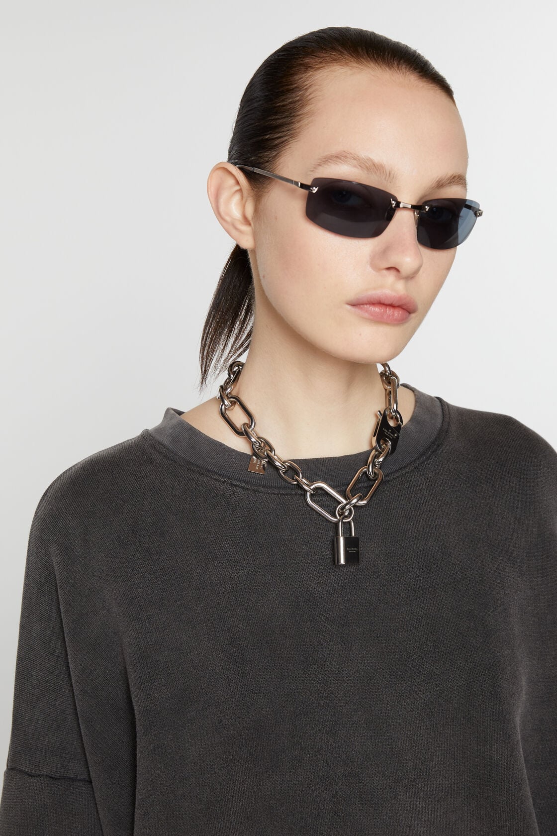 Padlock chain necklace - Silver