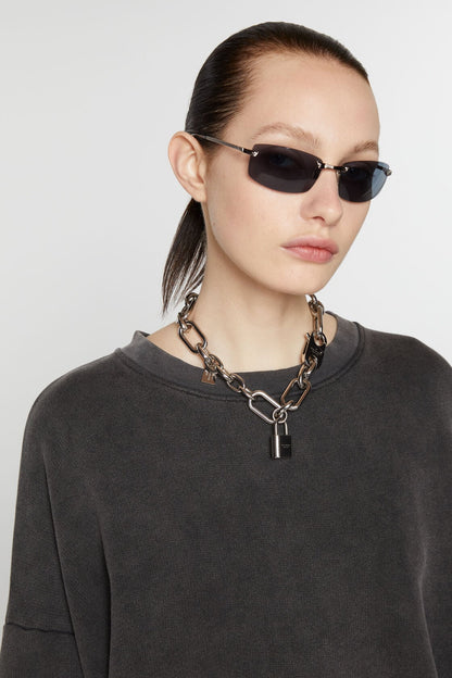 Padlock chain necklace - Silver