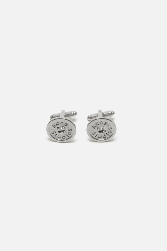 Button cufflinks - Semi matt silver