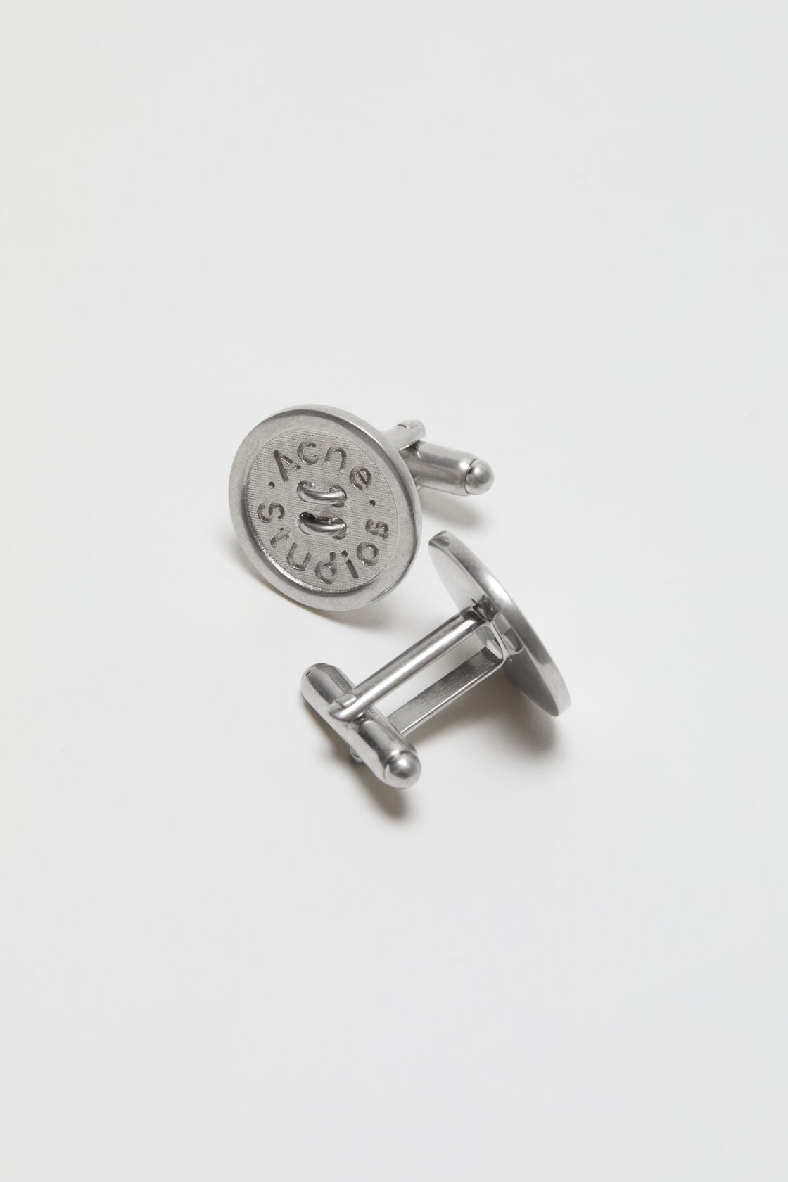 Button cufflinks - Semi matt silver