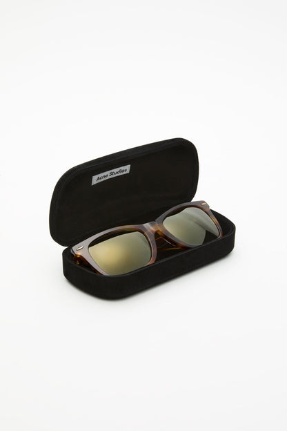 Square-frame sunglasses - Brown/gold