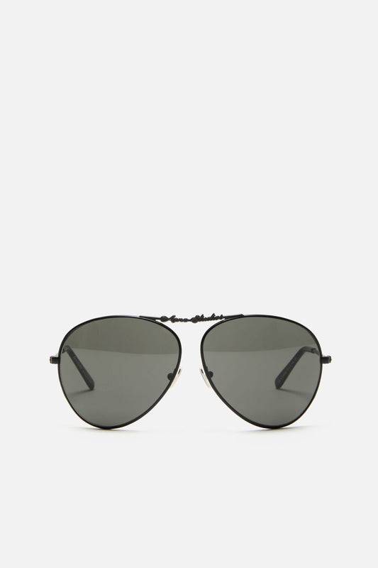 Metal aviator sunglasses - Black/black