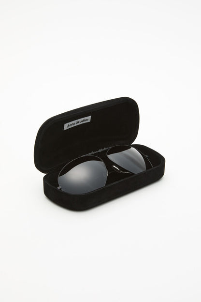 Metal aviator sunglasses - Black/black