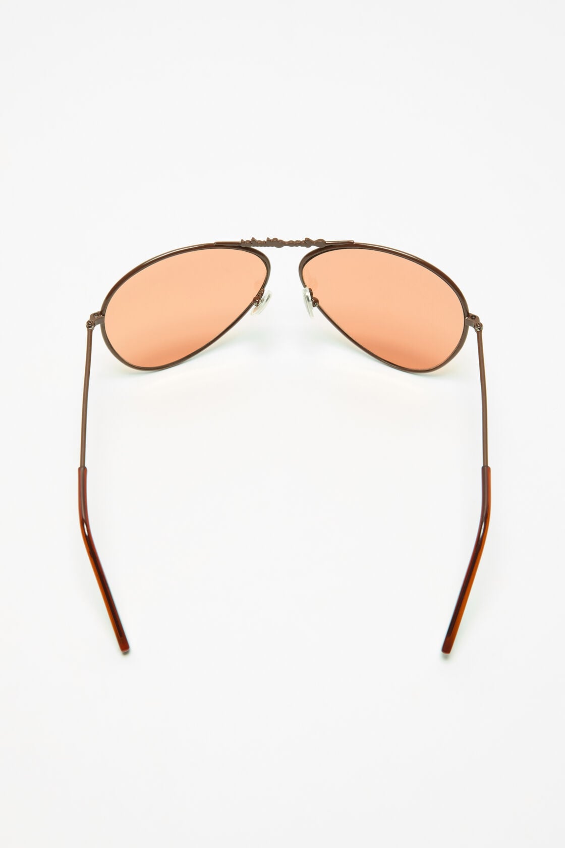 Metal aviator sunglasses - Brown/orange