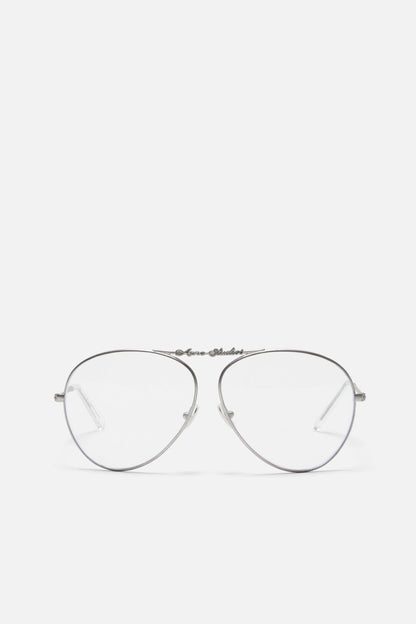 Metal aviator sunglasses - Vintage silver/transparent