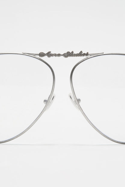 Metal aviator sunglasses - Vintage silver/transparent