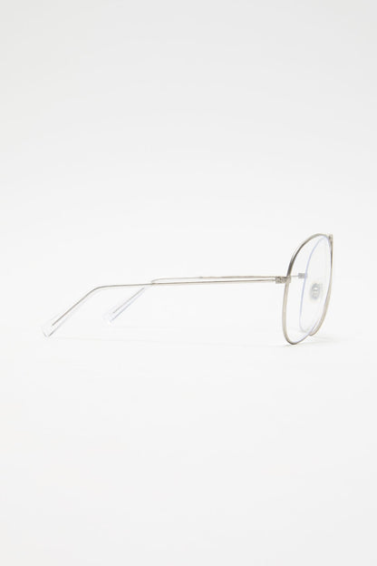 Metal aviator sunglasses - Vintage silver/transparent