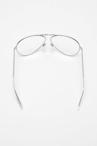 Metal aviator sunglasses - Vintage silver/transparent
