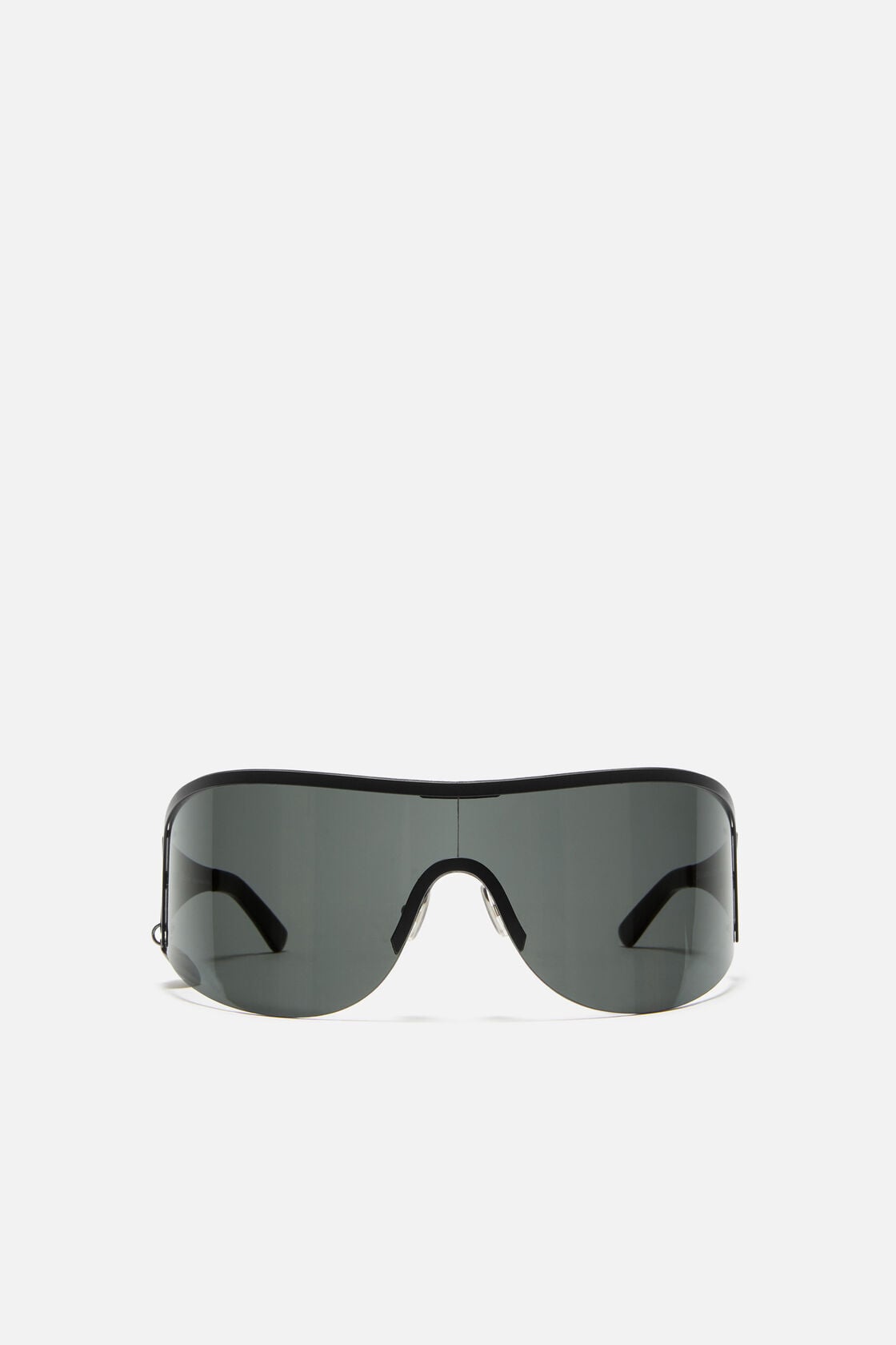 Metal shield sunglasses - Black/black