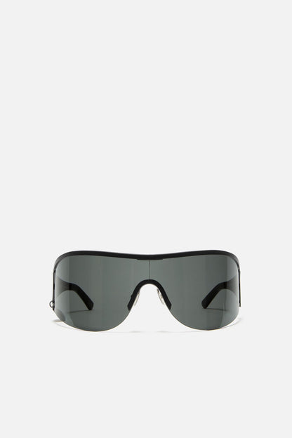 Metal shield sunglasses - Black/black