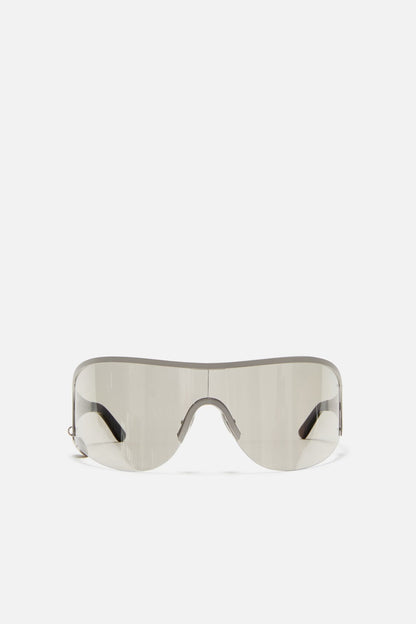 Metal shield sunglasses - Silver/transparent