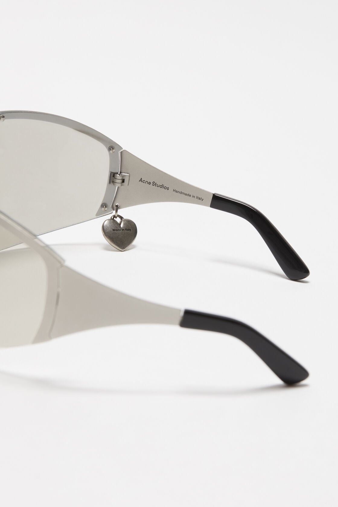 Metal shield sunglasses - Silver/transparent