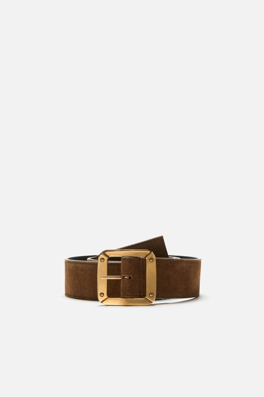 Reversible leather belt - Cognac brown/black