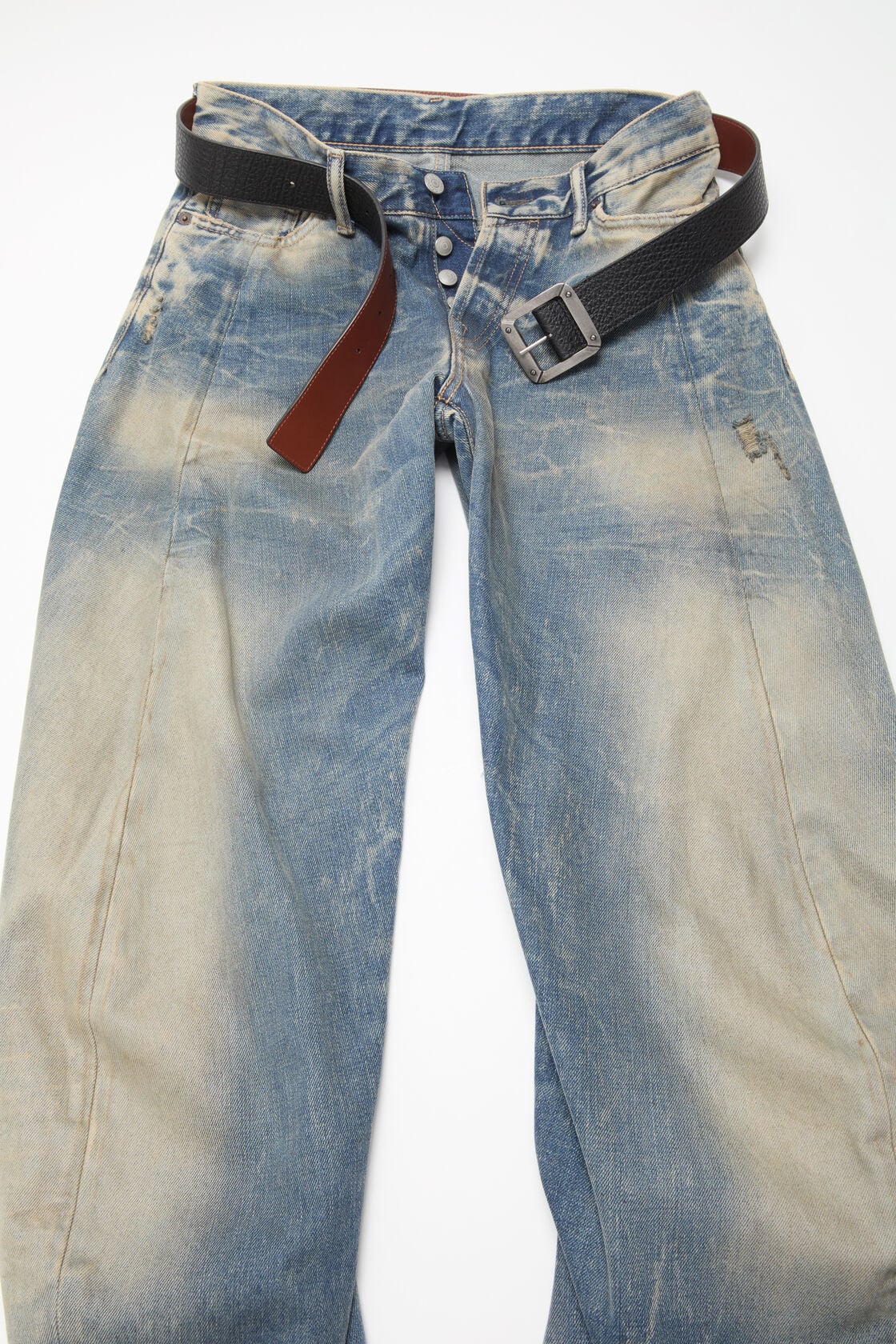 Reversible leather belt - Black/brown