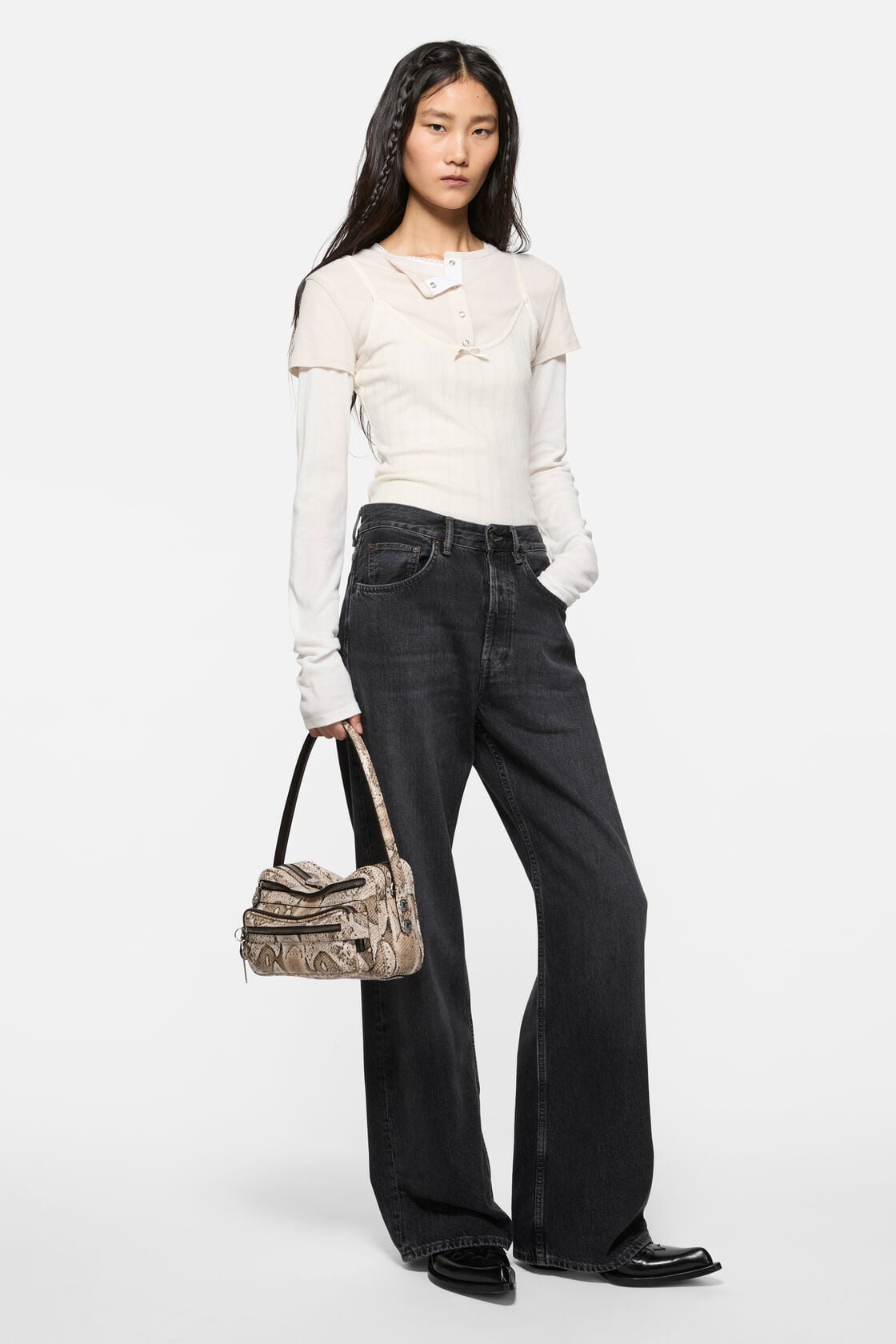 Camero Party snake-print bag - Beige Multi