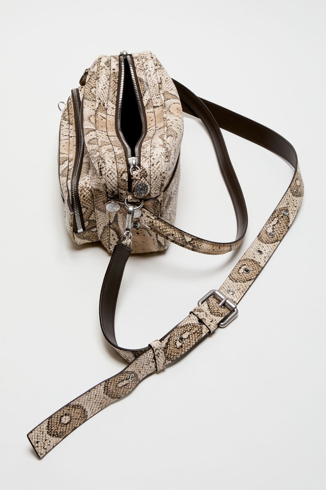 Camero Party snake-print bag - Beige Multi