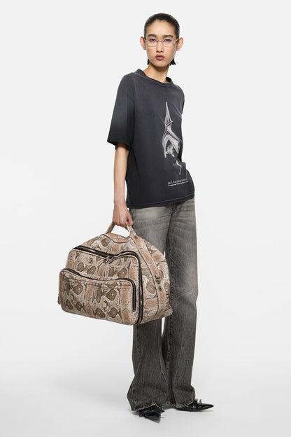 Camero snake print duffle bag - Beige Multi