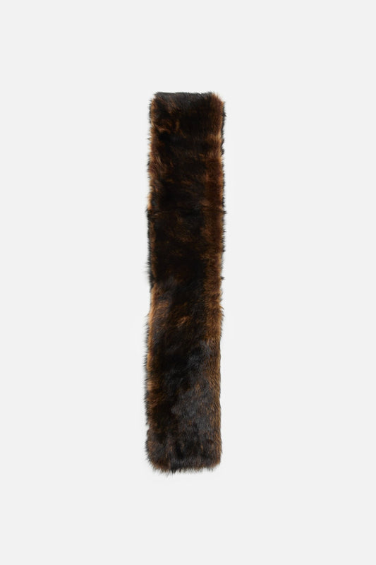 Shearling scarf - Rust brown