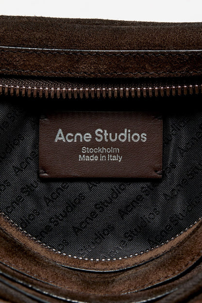 Camero Party Suede Shoulder Bag - Dark brown