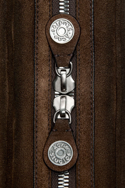 Camero Party Suede Shoulder Bag - Dark brown