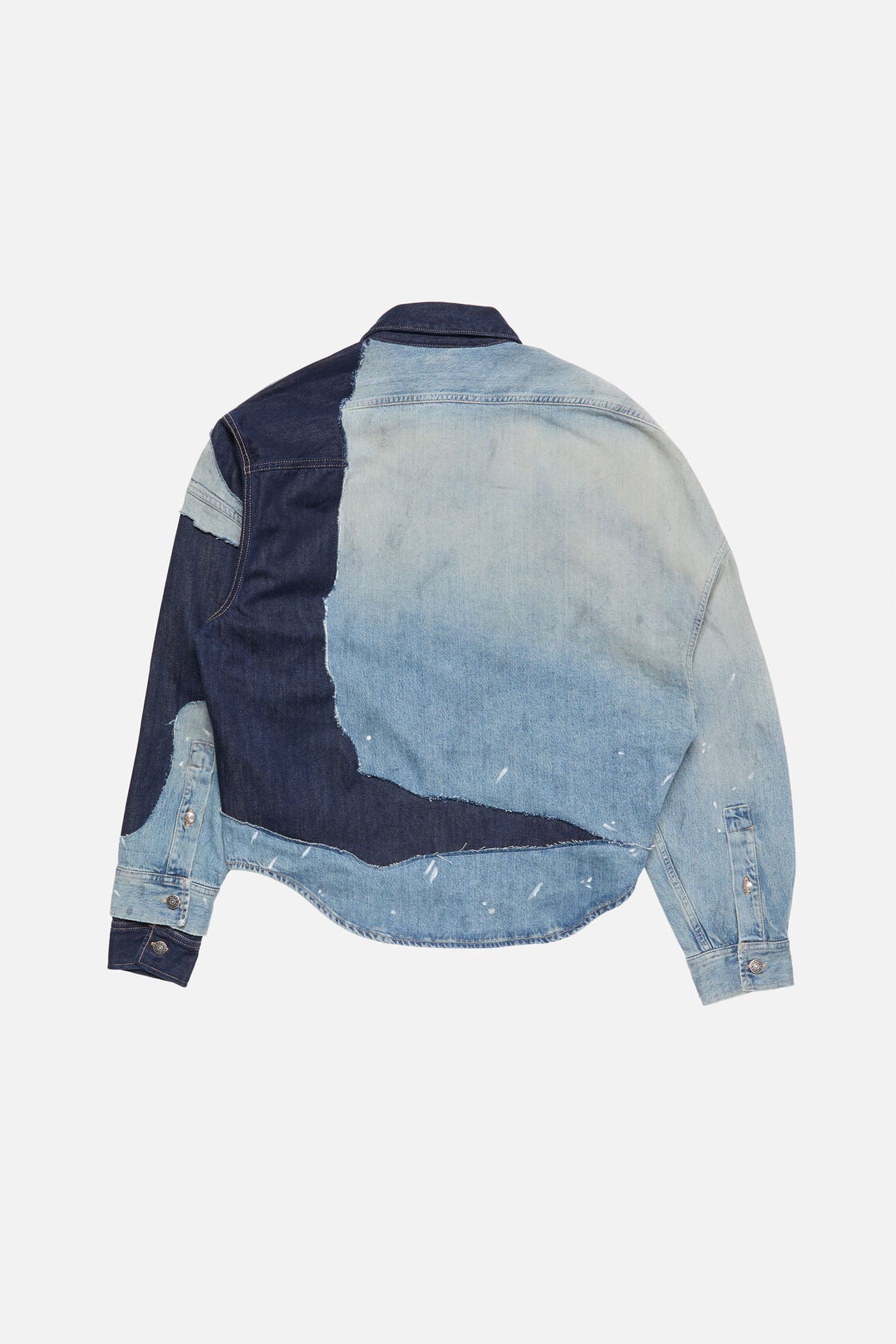 Patchwork Denim Shirt - Indigo/blue