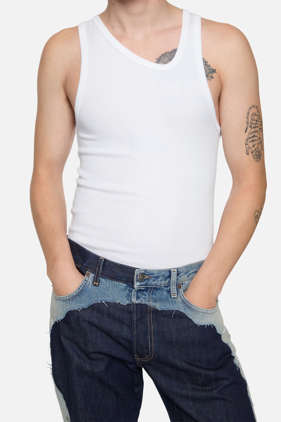 Asymmetrical Tank Top - White