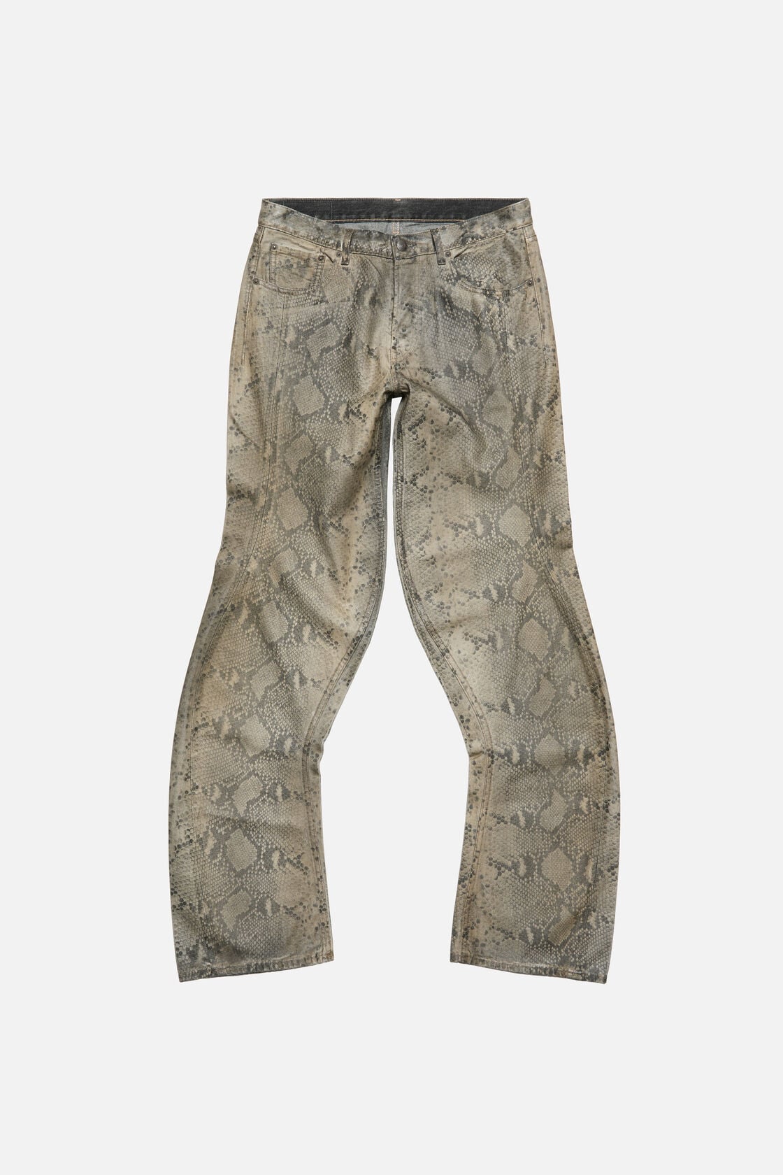 Twisted python print jeans - Multi brown