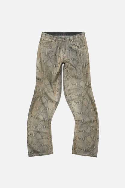 Twisted python print jeans - Multi brown