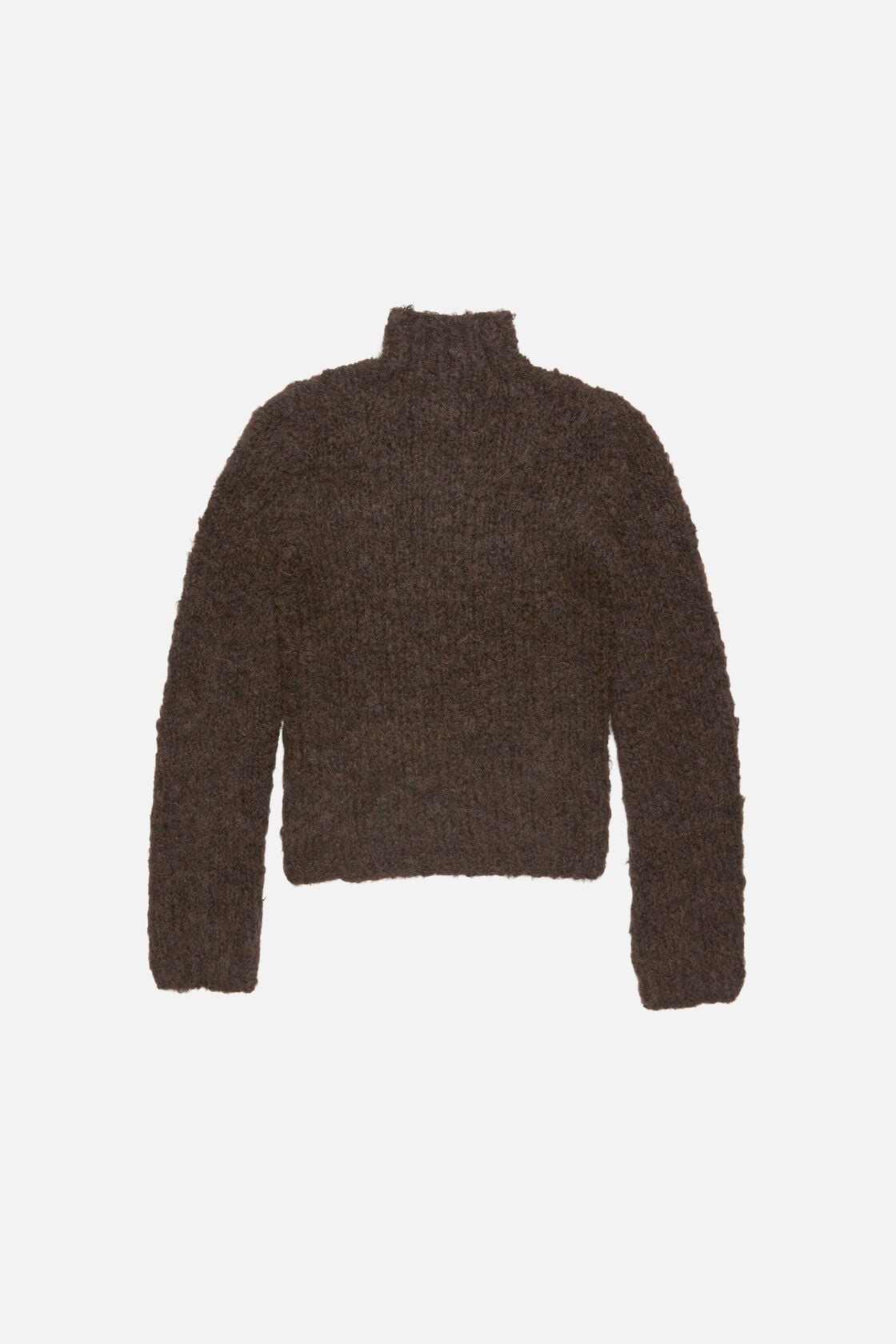 Hand-knit alpaca sweater - Dark brown