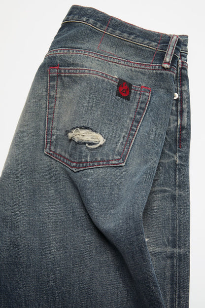 Re-edition worn jeans - 1996M - Mid Blue