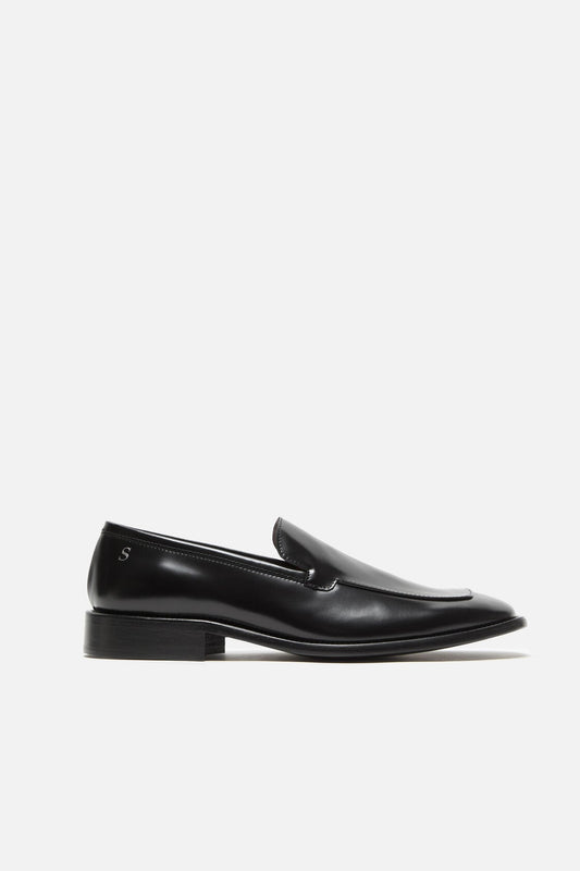 Brushed leather loafers - Black