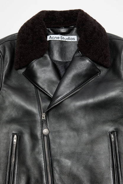 Leather biker jacket - Black
