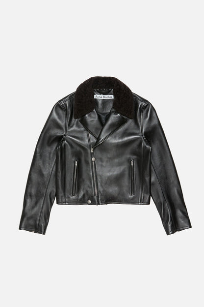 Leather biker jacket - Black