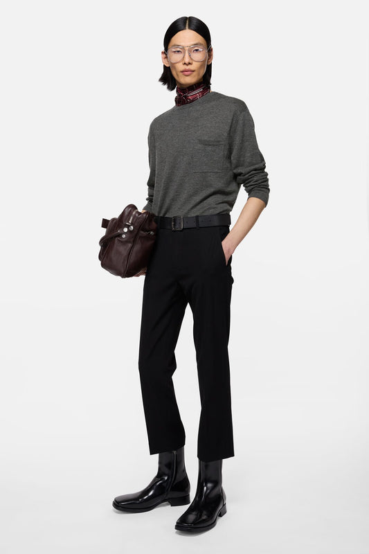 Cashmere knit sweater - Dark Grey Melange