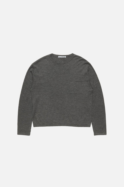 Cashmere knit sweater - Dark Grey Melange