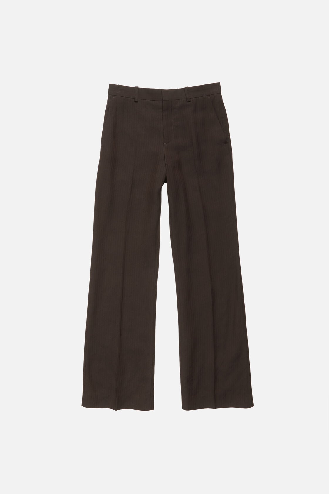 Tailored herringbone trousers - Chocolate brown