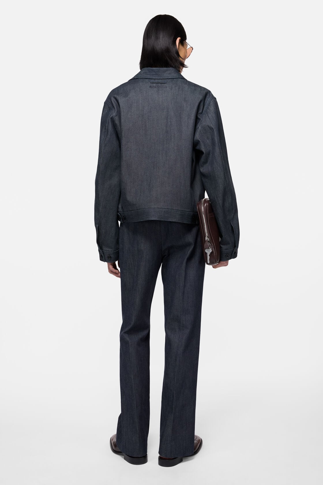 Branded selvedge denim jacket - Indigo blue