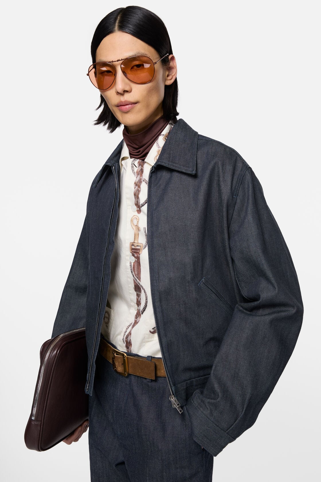 Branded selvedge denim jacket - Indigo blue